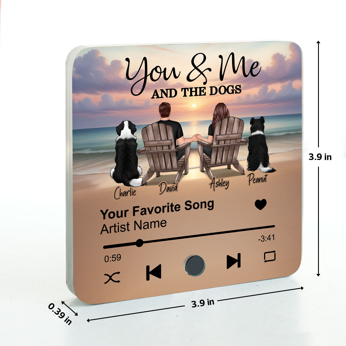 Couple You Me And The Dogs Cats Personalized Music Fridge Magnet, Heartfelt 2025 Gift For Couple, Dog Lovers, Cat Lovers, Pet Lovers