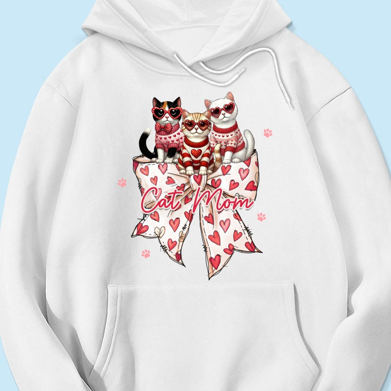 Coquette Bow Cat Personalized Shirt, Gift for Cat Moms