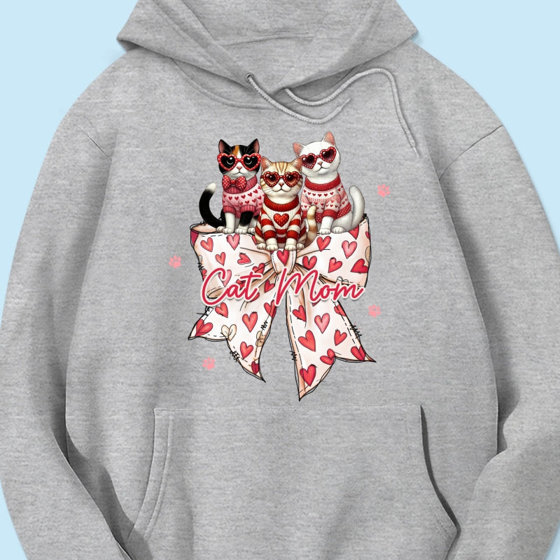 Coquette Bow Cat Personalized Shirt, Gift for Cat Moms