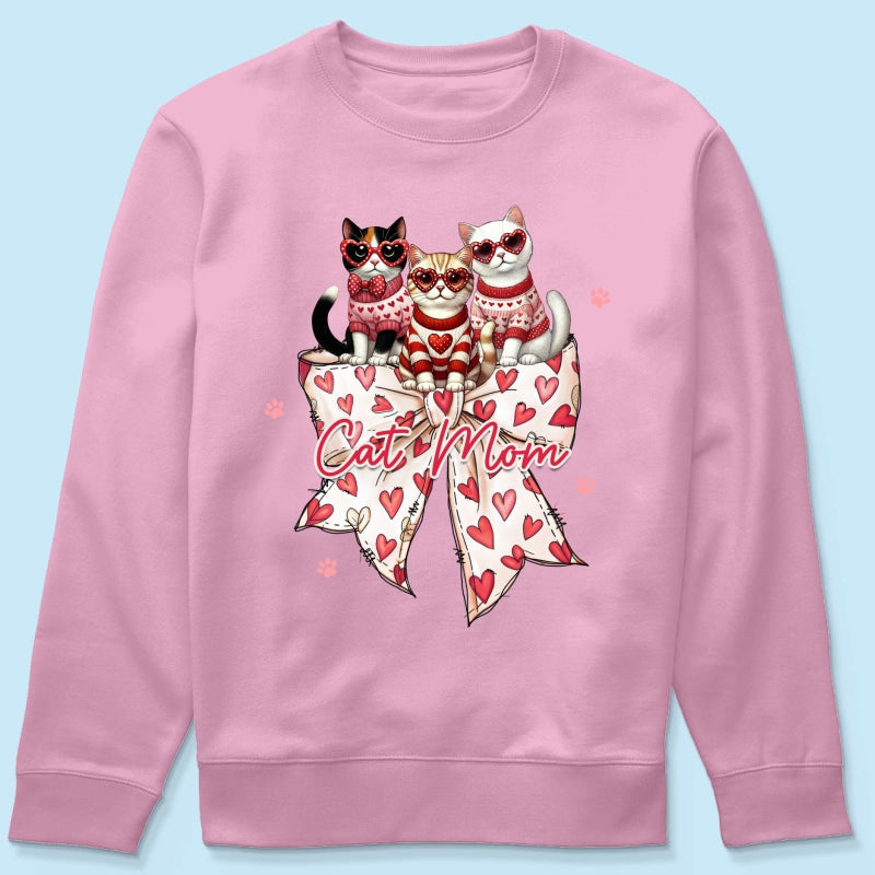 Coquette Bow Cat Personalized Shirt, Gift for Cat Moms