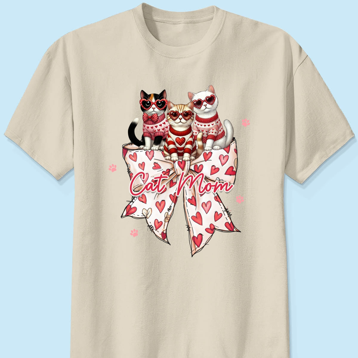 Coquette Bow Cat Personalized Shirt, Gift for Cat Moms