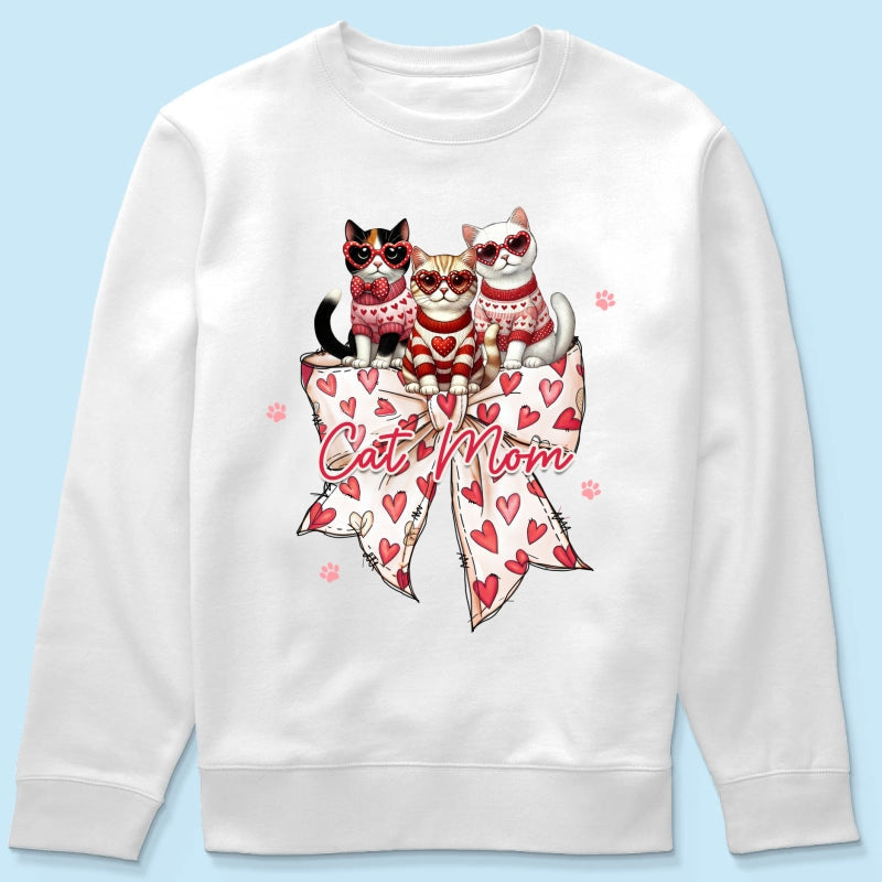 Coquette Bow Cat Personalized Shirt, Gift for Cat Moms