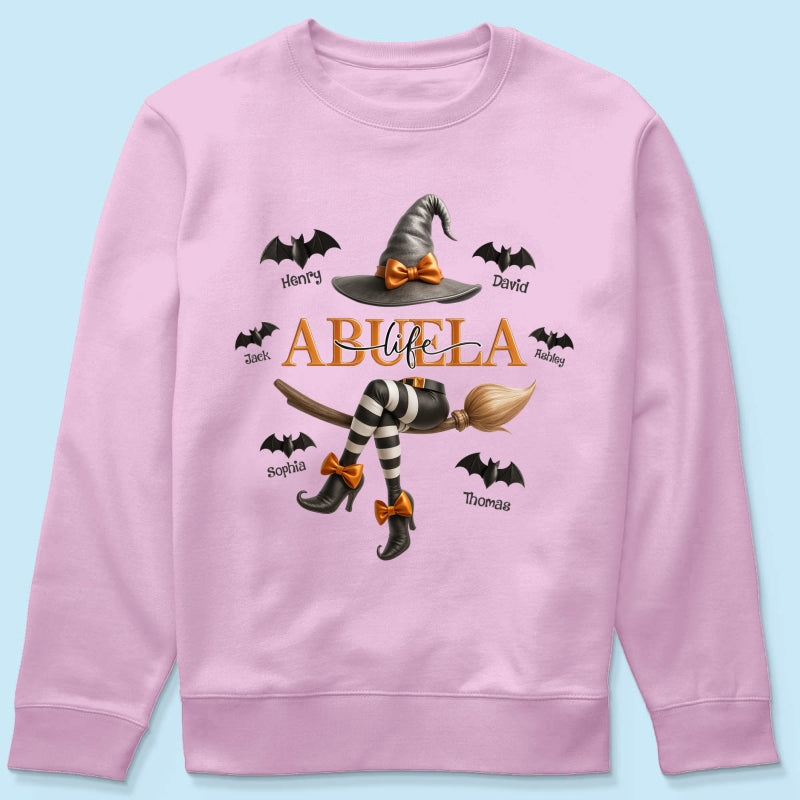 Grandma Life Witch 3D Effect Personalized Sweatshirt, Halloween Sweatshirt for Grandma
