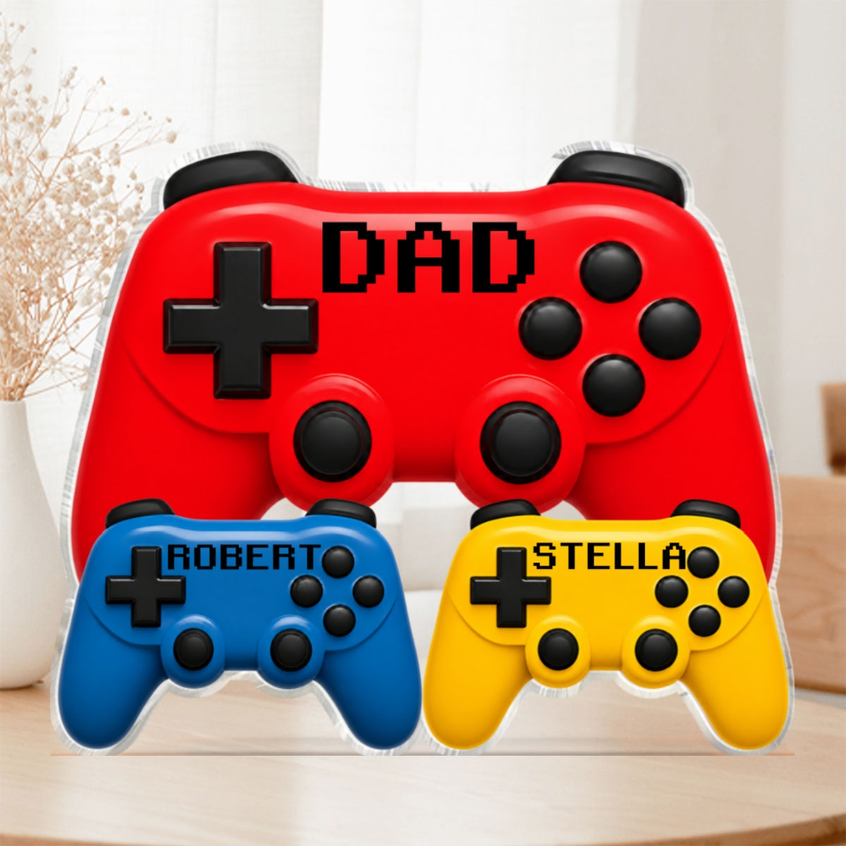Gamer Dad Controllers - Personalized Acrylic Block Plaque - Gift For Dad, Husband, Gamers