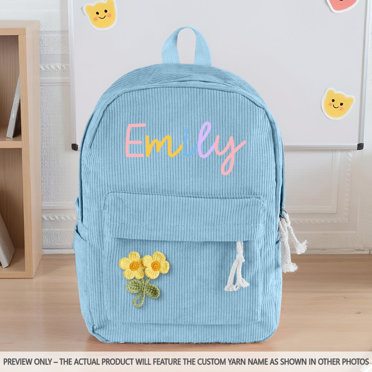 Custom Kid Name Pastel Color Personalized Backpack