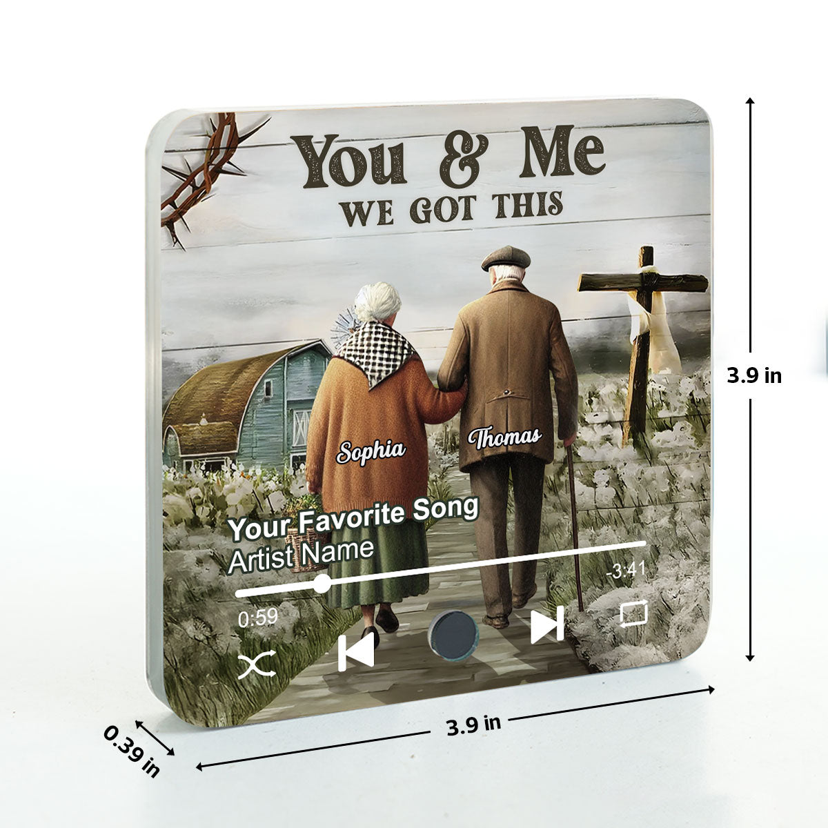 God Knew My Heart Needed You Old Couple Personalized Music Fridge Magnet, Anniversary Gift For Him, For Her