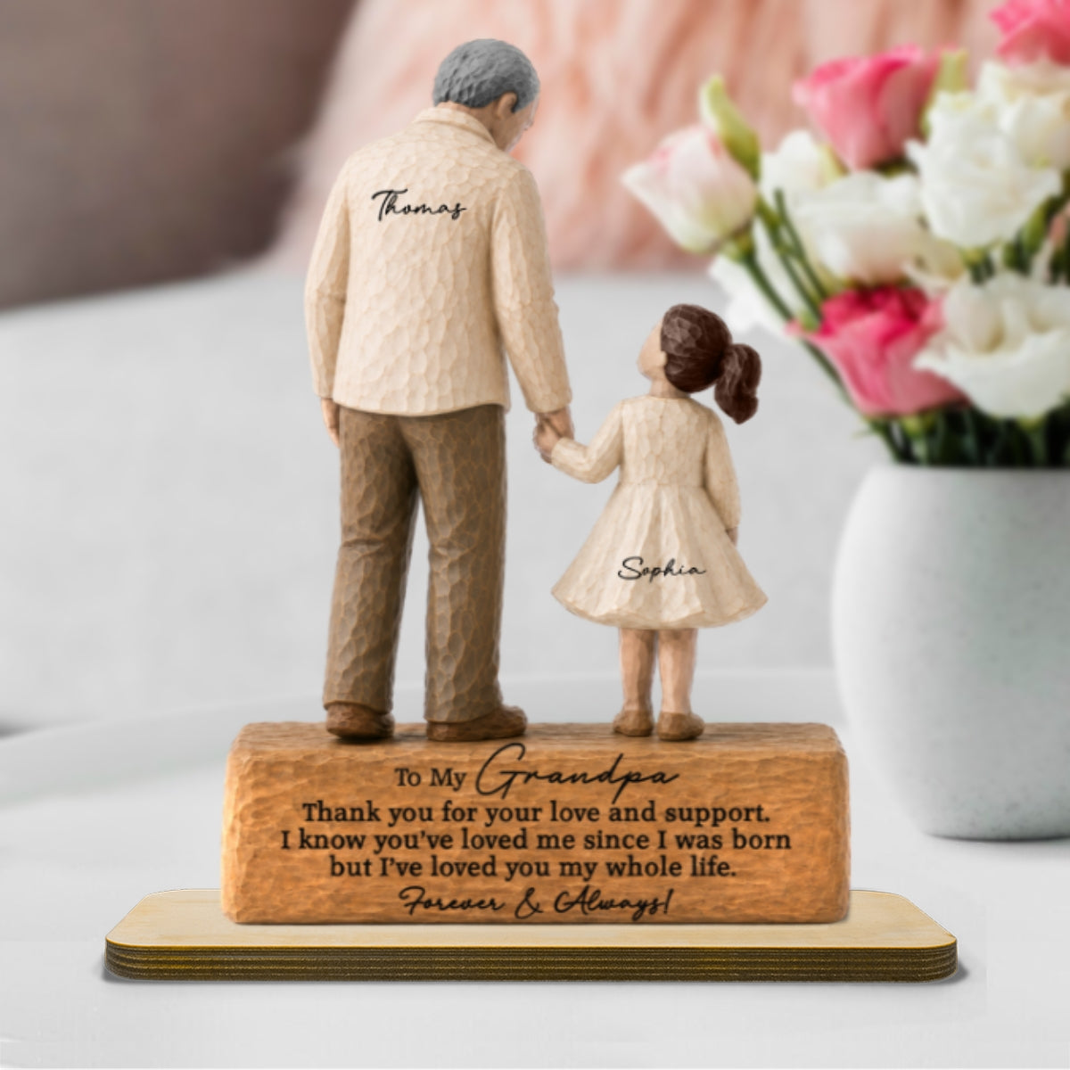 I've Loved You My Whole Life Grandpa 2D Flat Printed - Personalized 2-Layered Wooden Plaque - Sentimental Gift For Grandpa