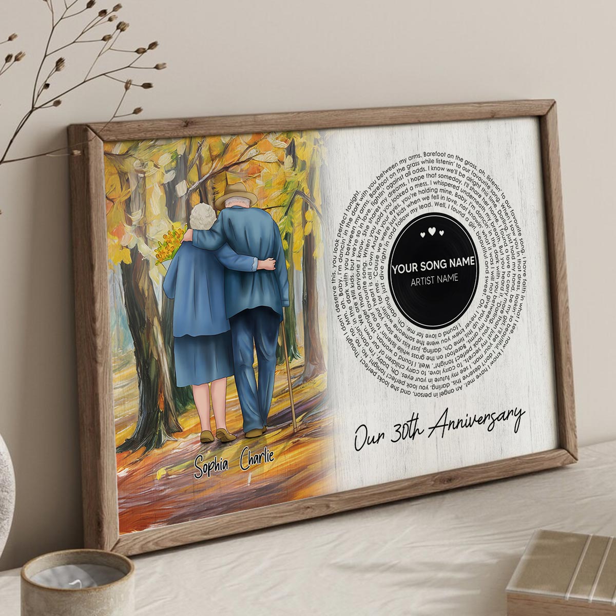 I Want To Grow Old With You Song Lyrics Art Personalized Poster, Anniversary Gift For Him, For Her