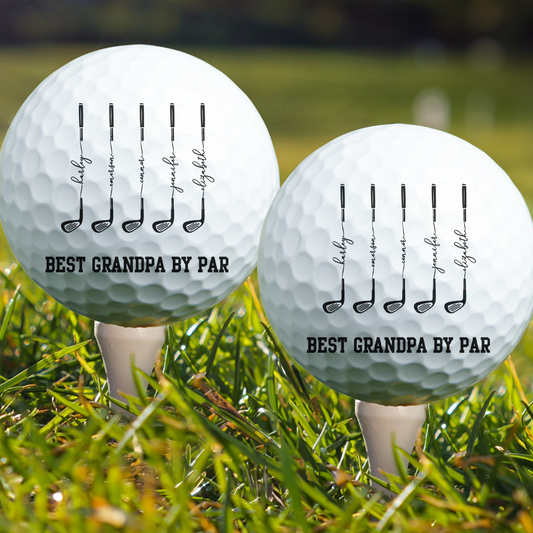 Father's Day Gifts, Best Dad By Par, Best Grandpa By Par - Personalized Golf Ball