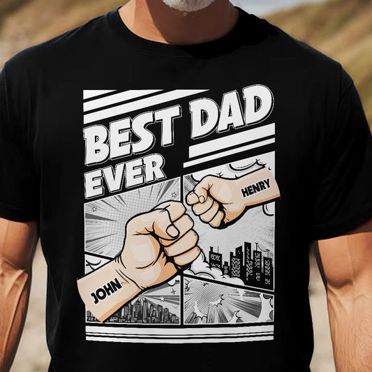 Father's Day Gifts, Best Dad Ever - Fist Bump New Version - Personalized Shirt