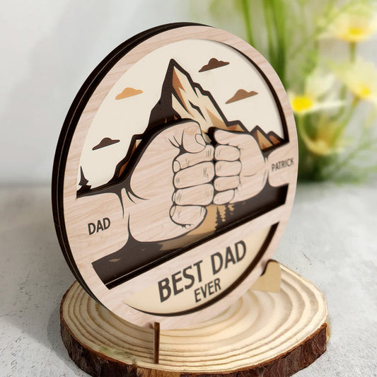 Father's Day Gifts, Best Dad Ever - Personalized Wooden Plaque