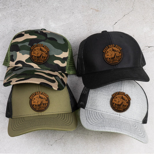 Father's Day Gifts, Best Dad Ever The Man The Myth The Legend - Personalized Leather Patch Hat