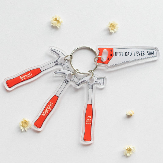 Father's Day Gifts, Best Dad I Ever Saw - Personalized Acrylic Keychain
