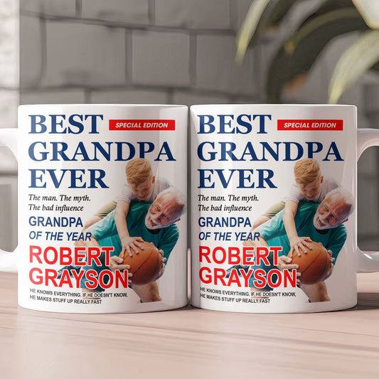 Father's Day Gifts, Best Grandpa Ever Special Edition - Personalized Photo Mug