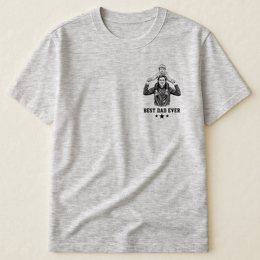 Best Dad Ever Sketch Line Art Father's Day Gift For Dad, Husband - Personalized Shirt