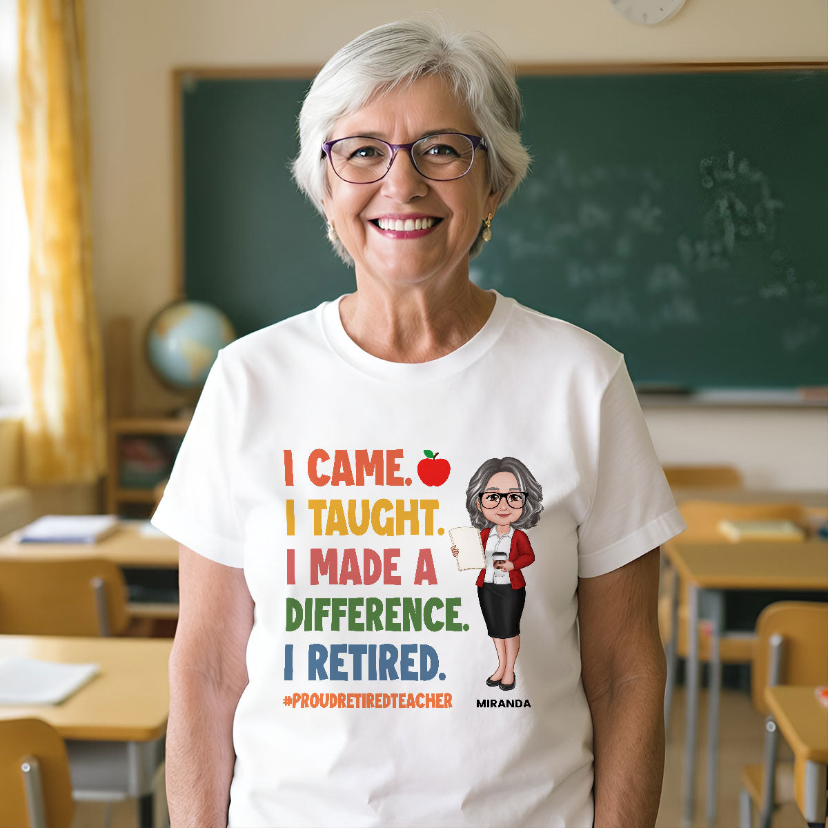 Proud Retired Teacher - Personalized Shirt - Retirement gift