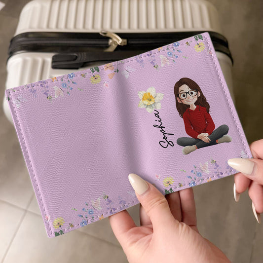 Birth Flower Travel Lovers Colorful - Personalized Passport Cover And Luggage Tag Travel Set