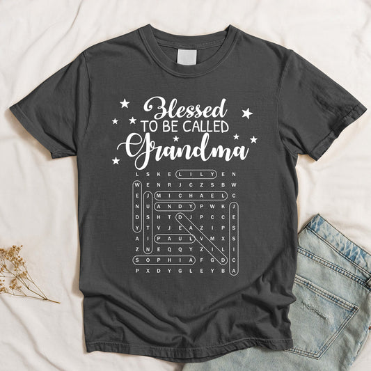 Blessed To Be Called Grandma Word Search Puzzle - Personalized Shirt