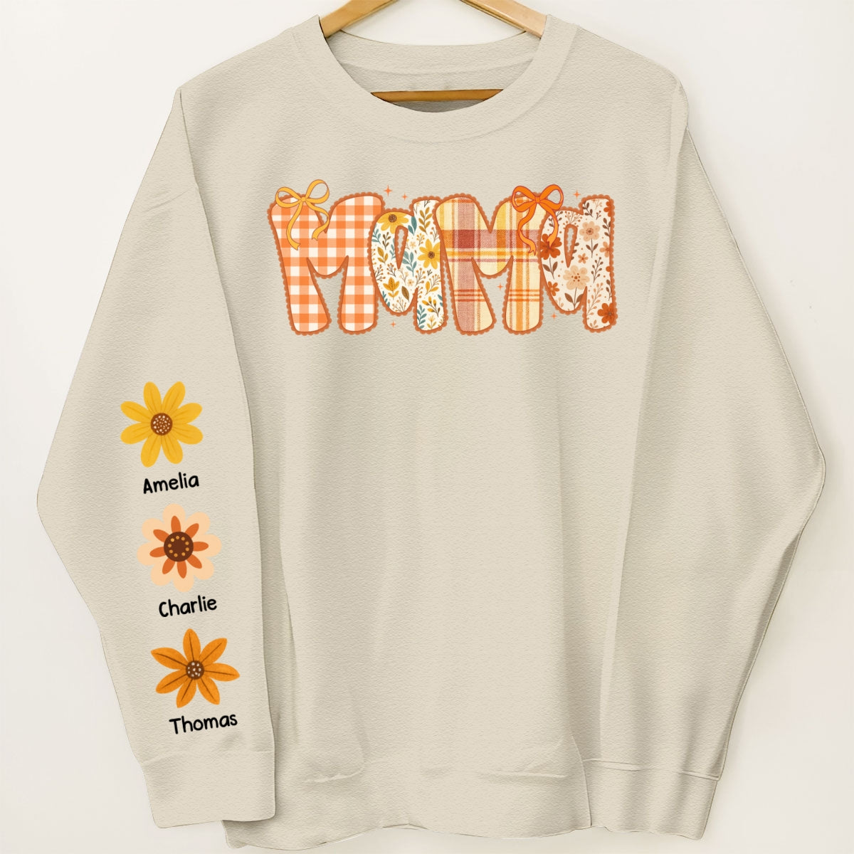 Preppy Retro Floral Fall - Personalized Sweatshirt - Fall Cozy Gift