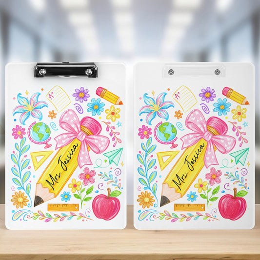 Boho Floral Pencil - Personalized Clipboard