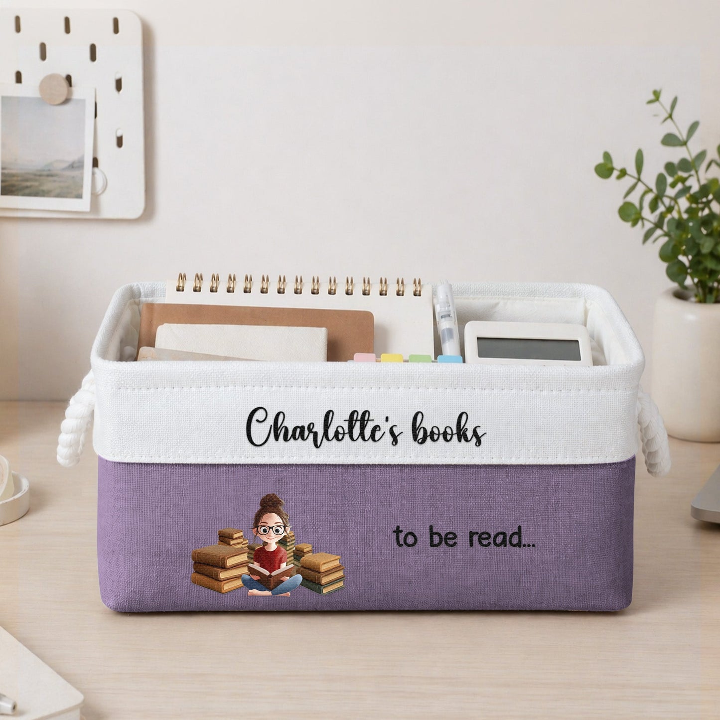 Books To Be Read... For Kids, Book Lovers - Personalized Storage Basket