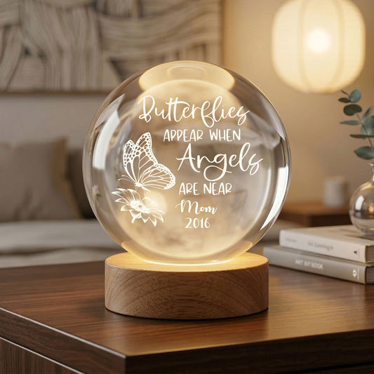 Butterflies Appear When Angels Are Near Memorial - Personalized Night Light