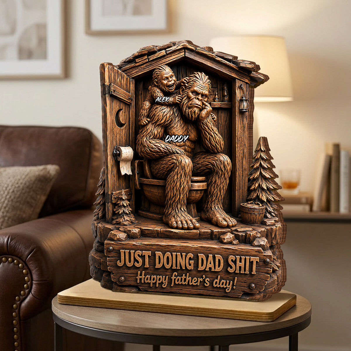 Just Doing Dad Sh*t - Personalized 2-Layered Wooden Plaque - Gift for Dad, Husband