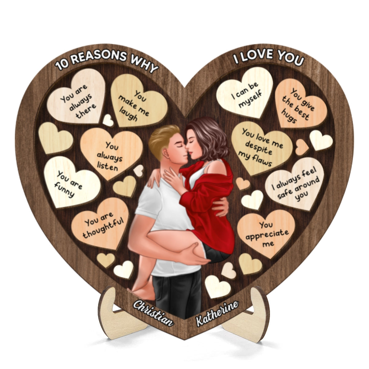 Couple Kissing Passionate In Heart Reasons Why I Love You, Gift For Him, For Her