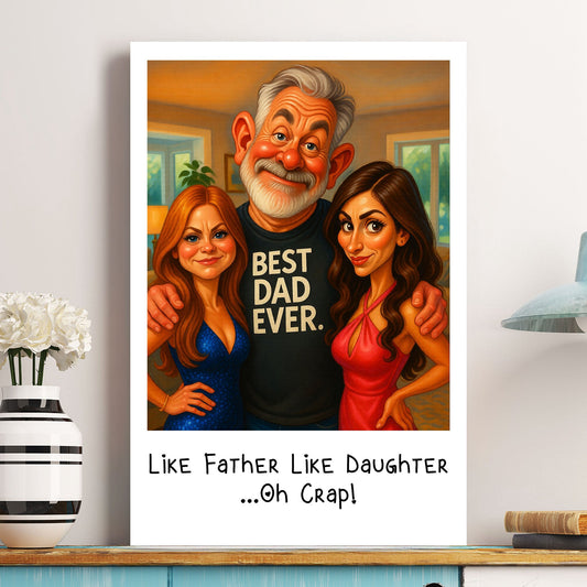 Father's Day Gifts, Caricature Your Photo - Father's Day Funny Gift For Dad, Family - Personalized Photo Poster