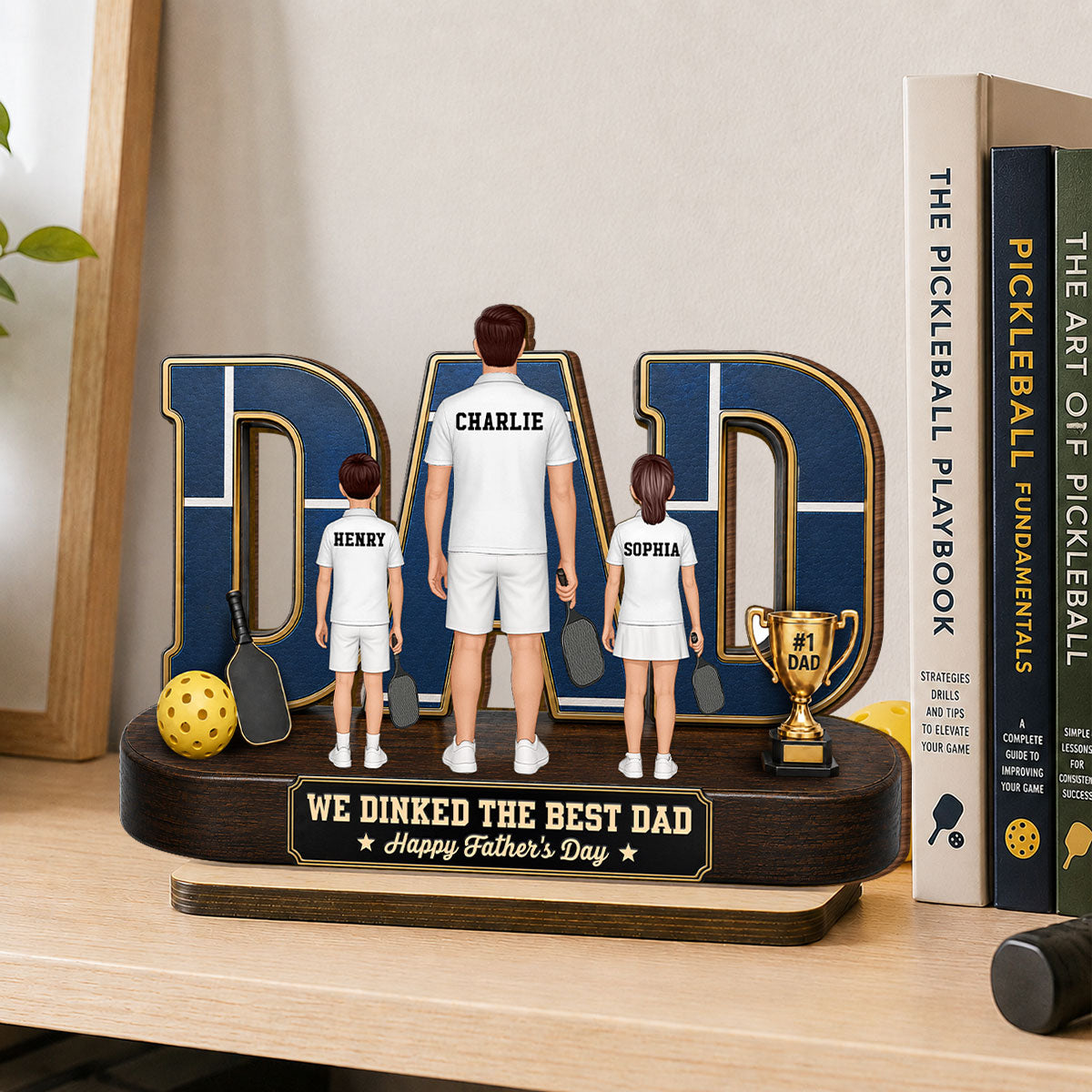 Pickleball Dad Legend We Dinked The Best Dad - Personalized 2-Layered Wooden Plaque - Gift For Dad, Husband Pickleball Lovers