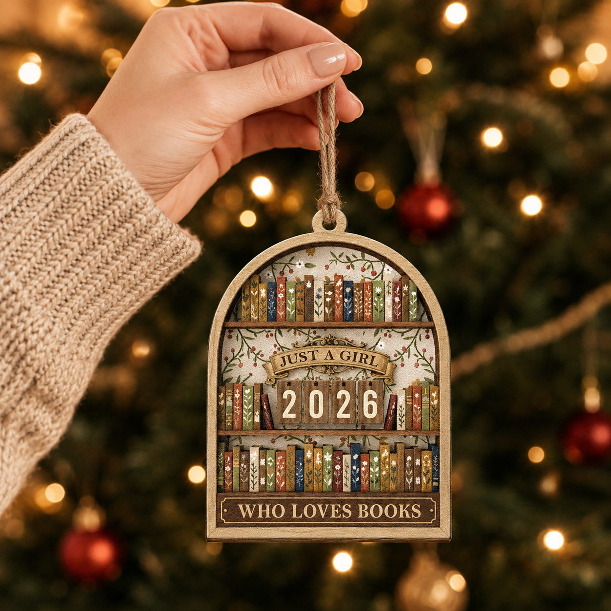 Just A Girl Who Loves Books - Wooden Ornament