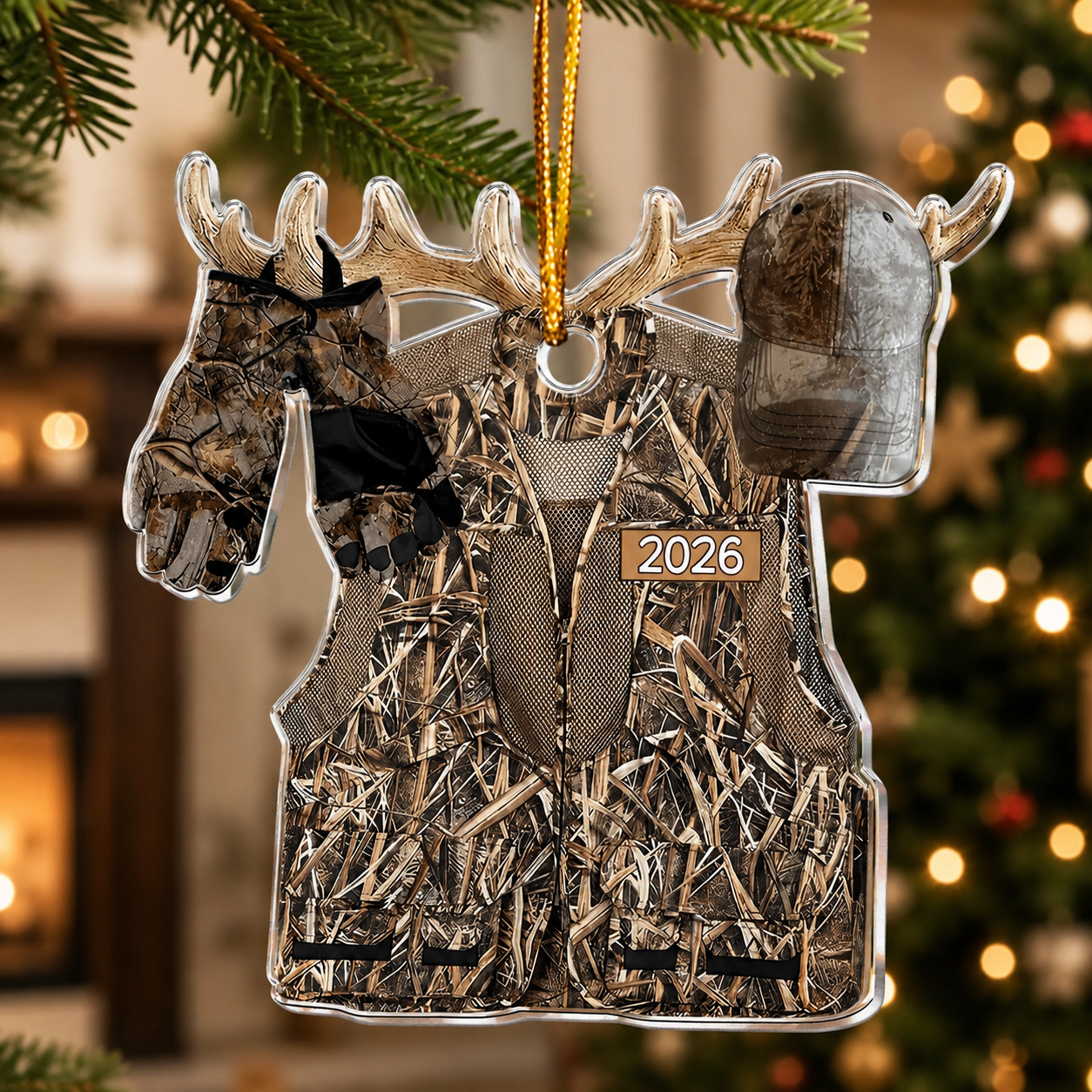 Hunting Gift For Him 2D Flat - Wooden Ornament