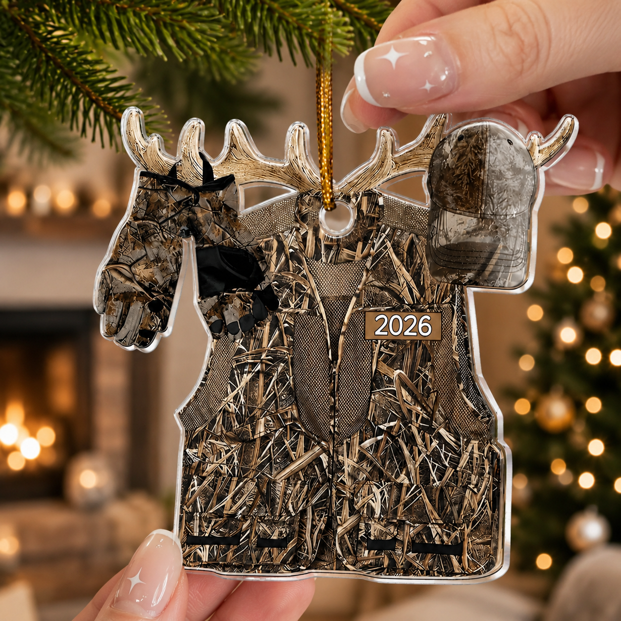 Hunting Gift For Him 2D Flat - Wooden Ornament