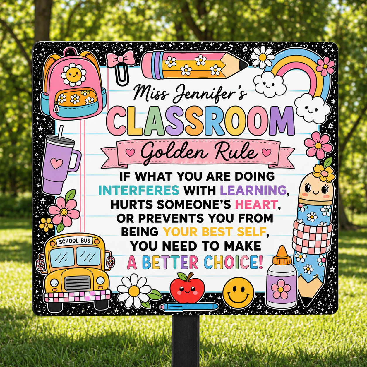 Classroom Golden Rule - Personalized Metal Sign