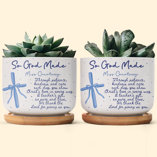 Christian Teacher Gift Custom Teacher Appreciation - Personalized Plant Pot