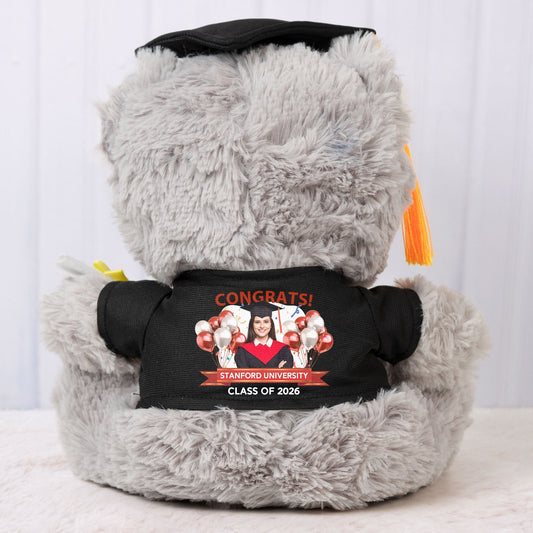 Congrats Graduation Custom Photo - Personalized Graduation Teddy Bear With Photo