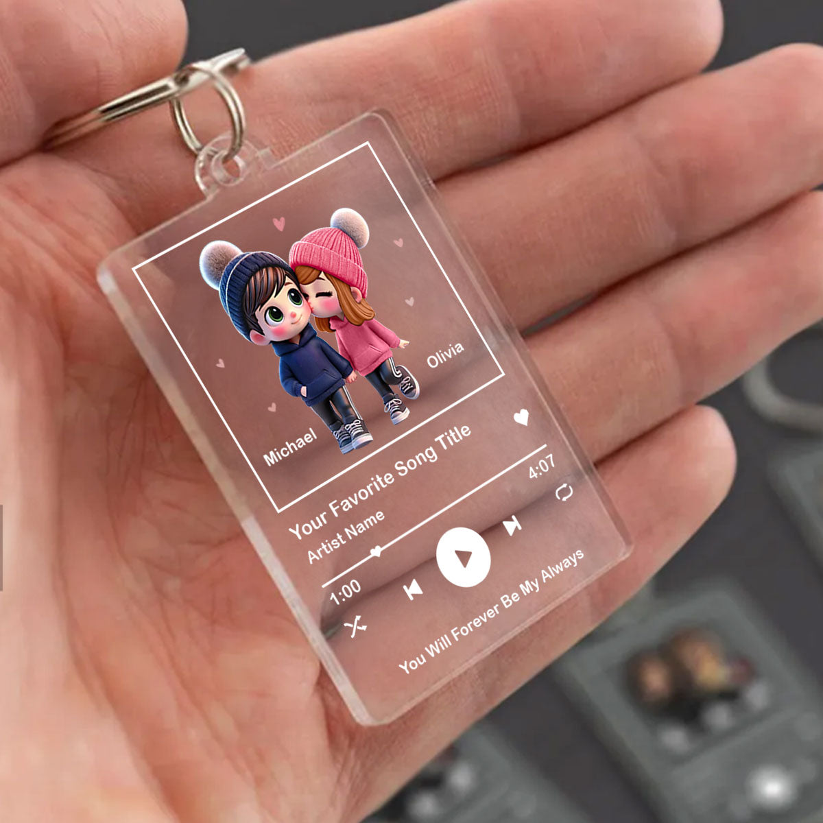 Cute Couple, Personalized Song Keychain, Wedding Gifts, Anniversary Gifts, Gifts, Gifts For Couples