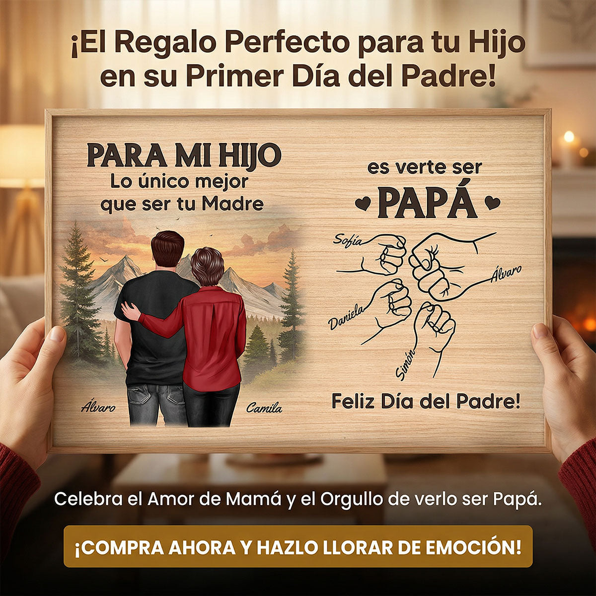 Da del Padre De Mam A Hijo Vindote Ser Pap - Personalized Poster - Father's Day Gift For Son