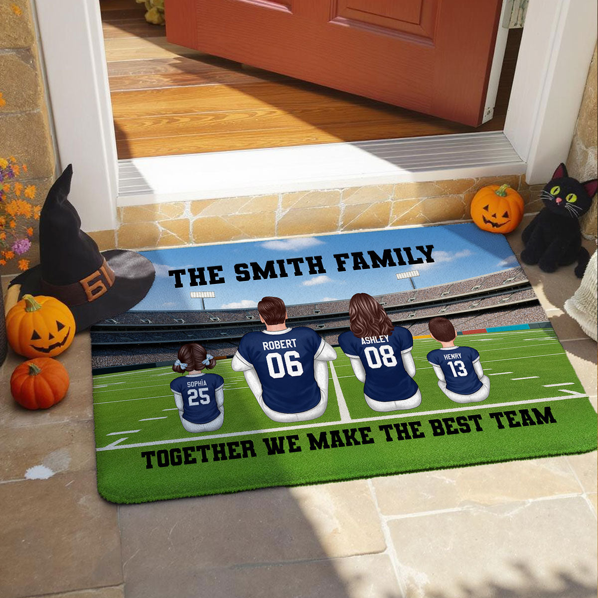 American Football Team Family Football Season Personalized Doormat