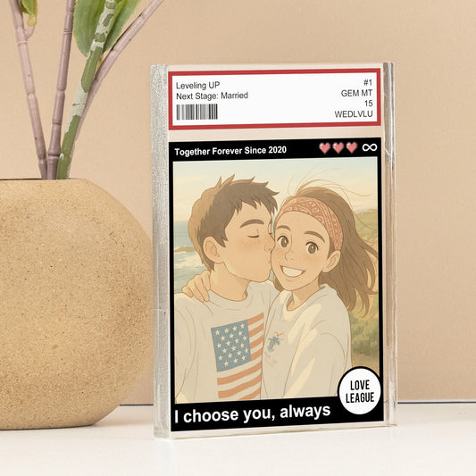 Custom Couples Photo Anime Themed - Personalized Acrylic Photo Plaque