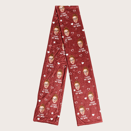 Custom Face For Men Women - Personalized Photo Fleece Scarf