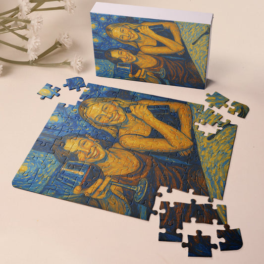 Custom Friend Portrait Van Gogh Art - Personalized Photo Jigsaw Puzzle