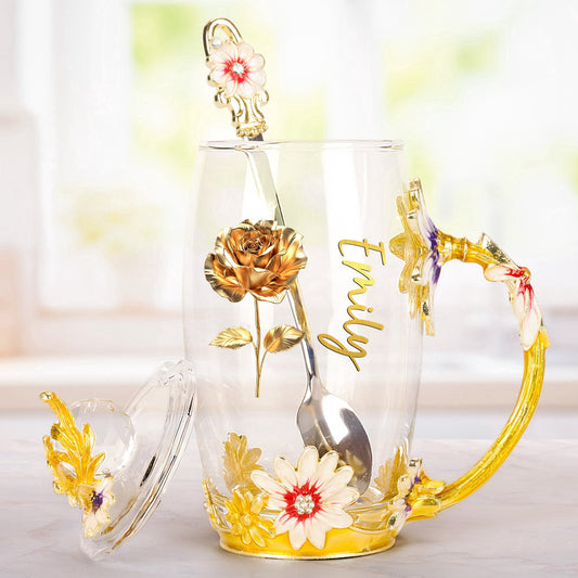 Custom Birth Flower - Gifts For Her, Daughters, Moms, Besties - Personalized Glass Cup