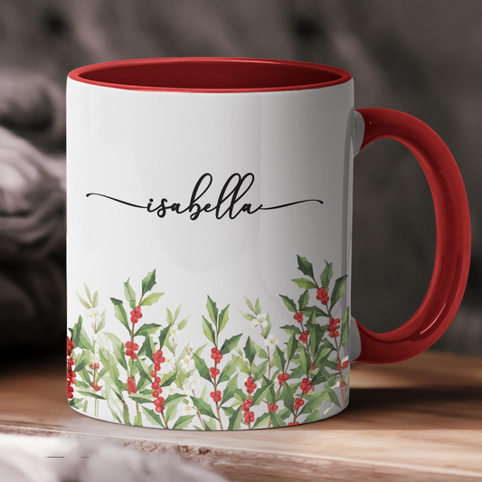 Custom Birth Flower & Name For Her, Coworkers, Friends, Teacher - Personalized Mug