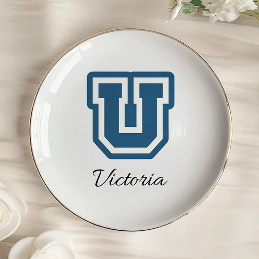 School Logo, High School Logo, Club Logo Graduation Photo - Personalized Jewelry Dish