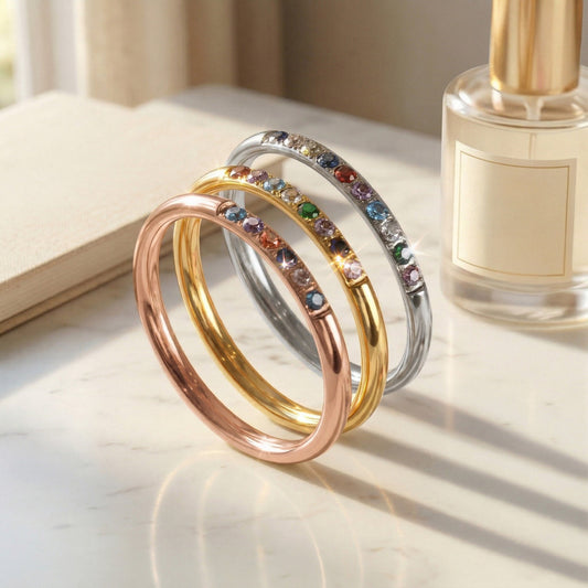 Custom Birthstone Gift For Friends, Sisters Thank You Gift - Personalized Ring