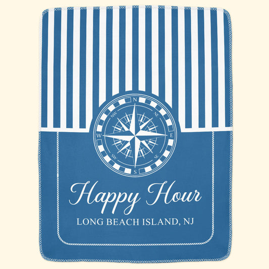 Custom Boat Name, Nautical, Anchor - Personalized Blanket