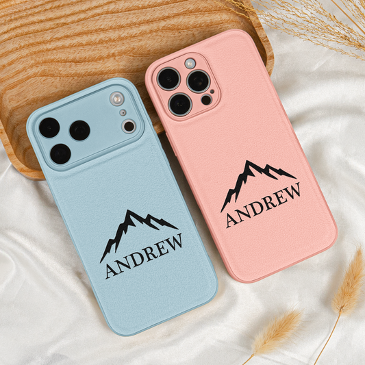 Custom Initial Names For Him, Son, Husband, Boyfriend, Coworkers - Personalized Leather Phone Case