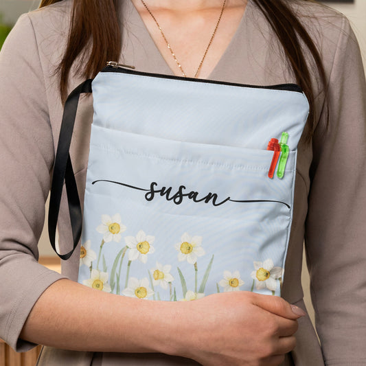 Custom Name & Birth Flower Birthday Gift For Her, Sisters, Daughter, Friends - Personalized Book Sleeve