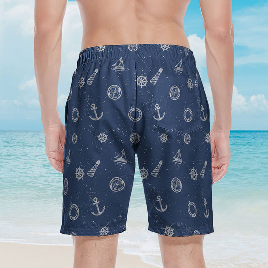 Custom Name In Nautical Flag - Personalized Men's Beach Shorts
